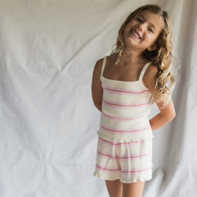 kealia knit tank in striped pink