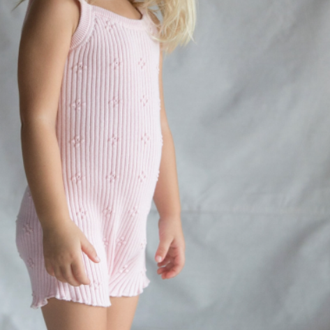 kealia knit romper in pink