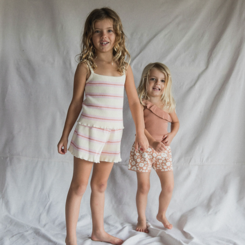 one strap knit tank in terracotta