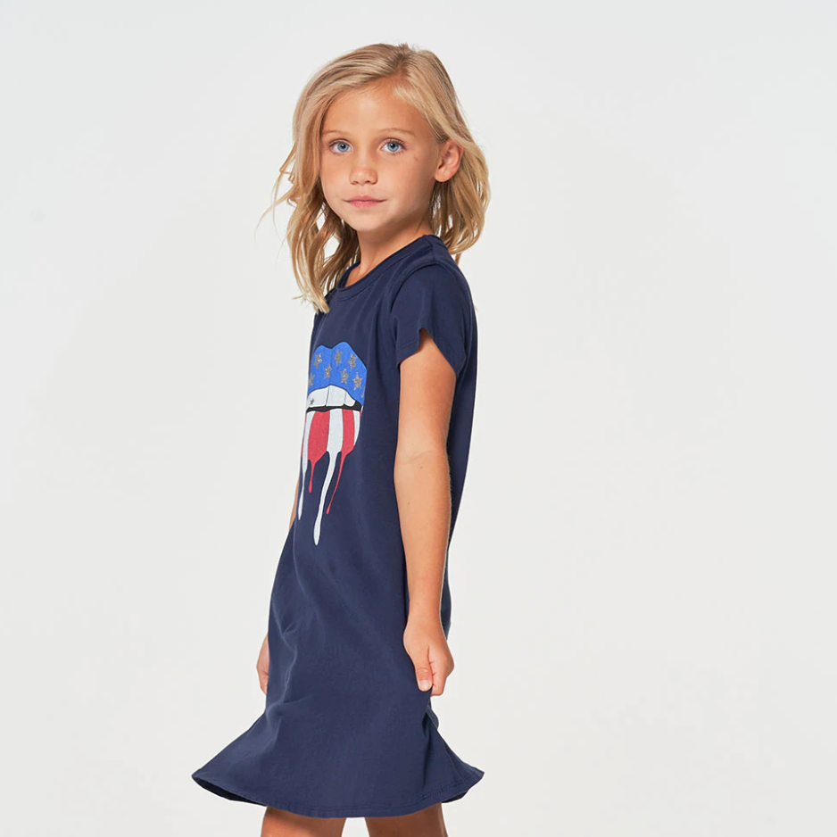 patriot lips shirt dress