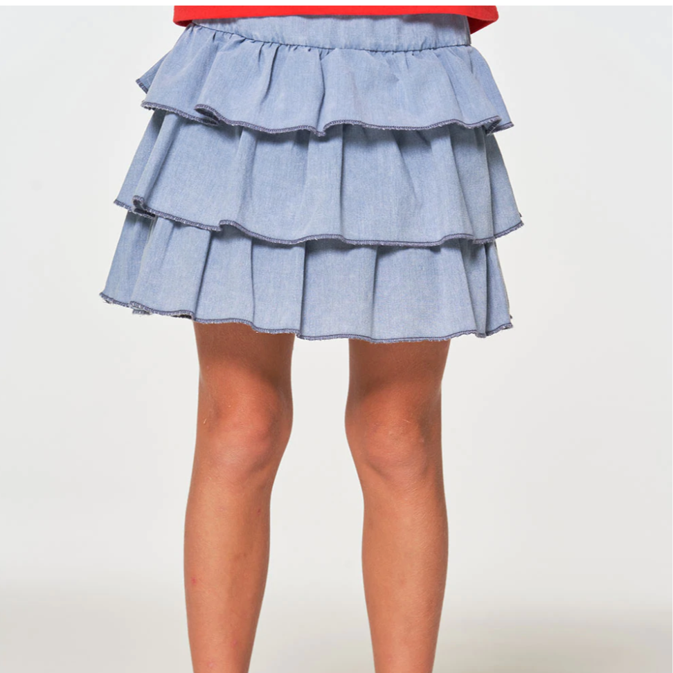 coastal cloth tiered ruffle skort