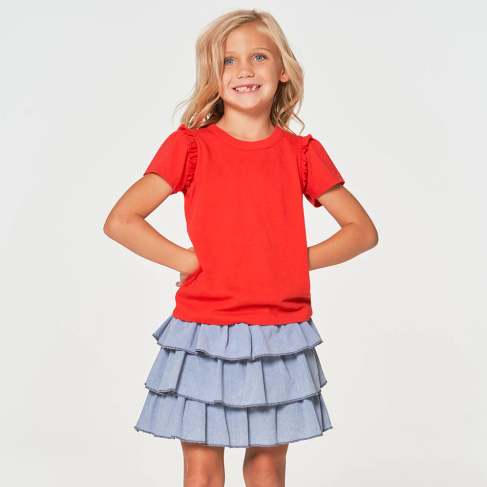 coastal cloth tiered ruffle skort