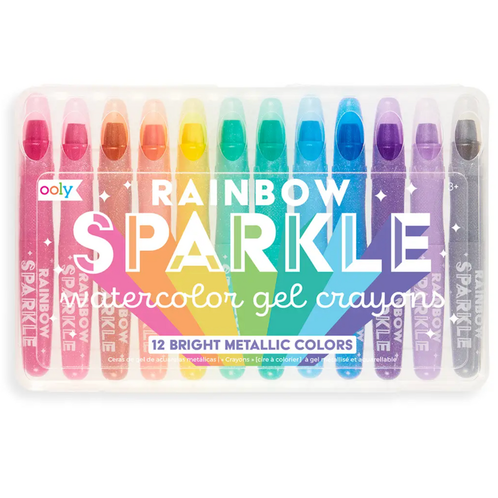 rainbow sparkle metalic gel crayons