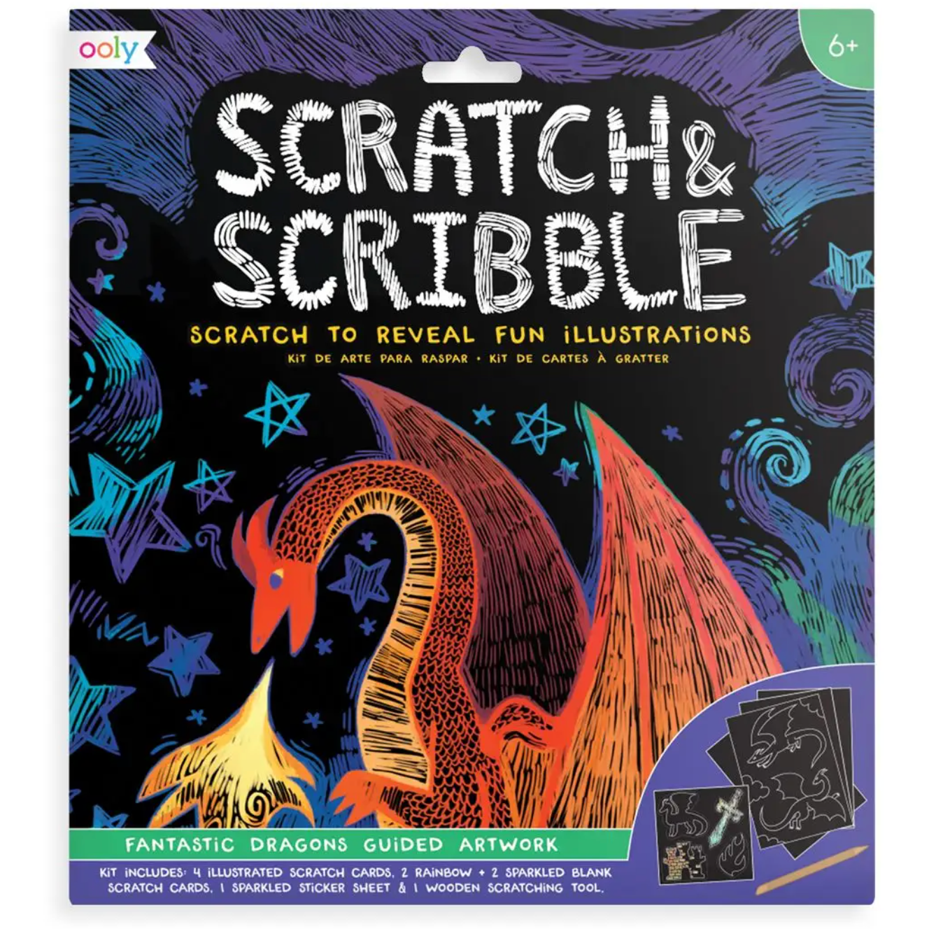 scratch & scribble book in fantastic dragons