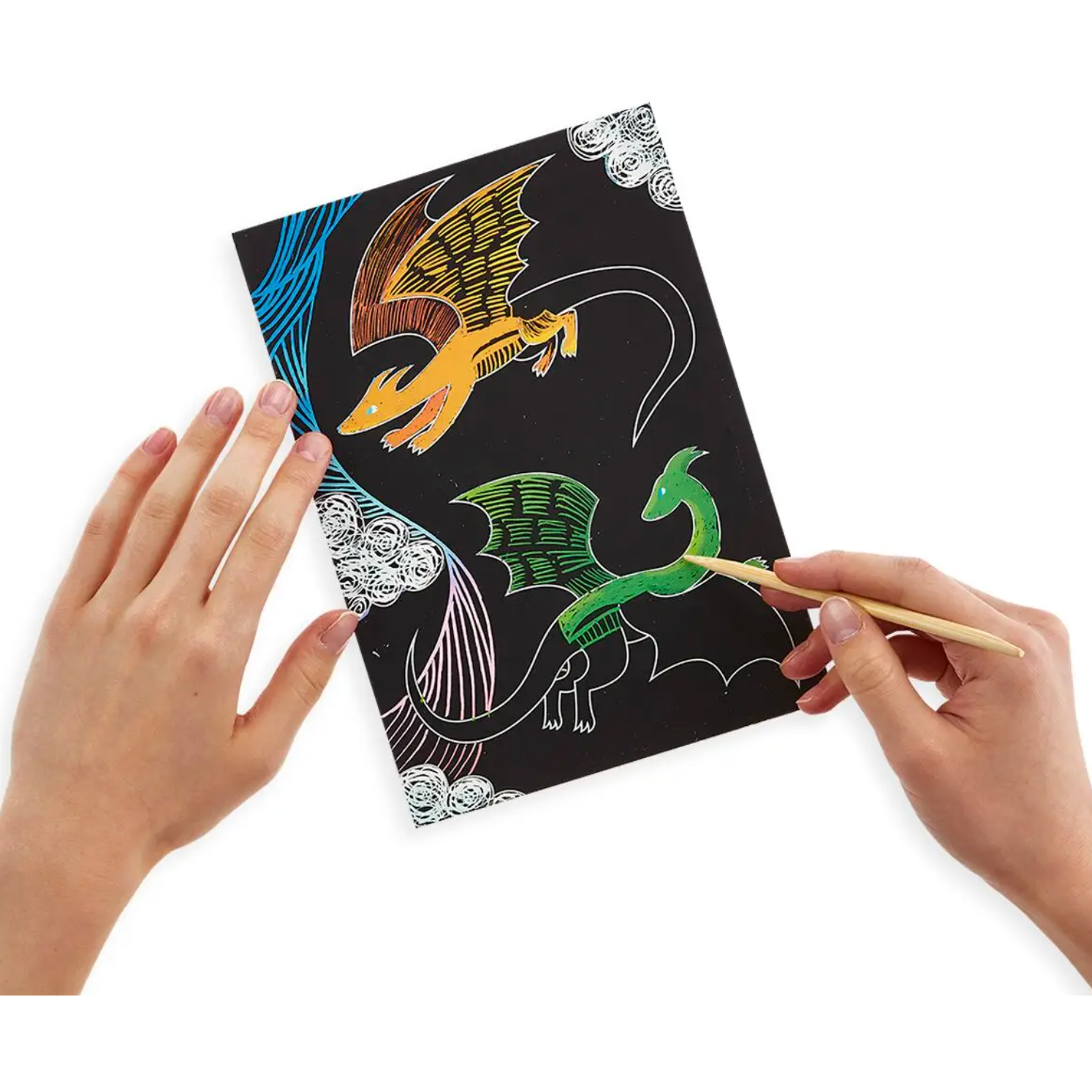 scratch & scribble book in fantastic dragons