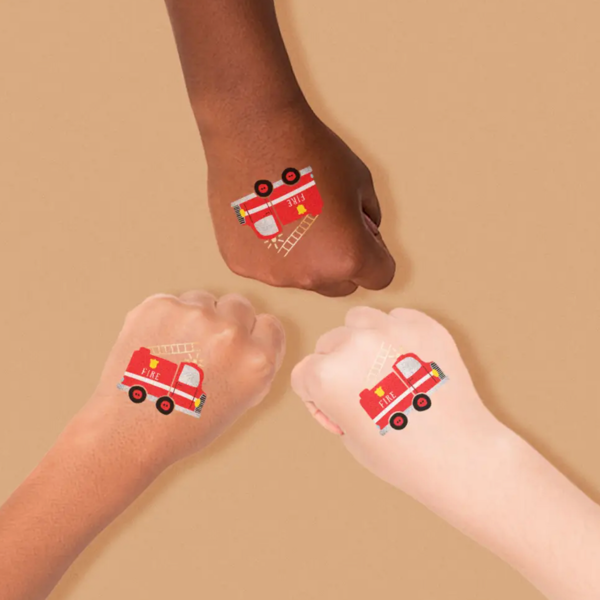fire truck temporary tattoo