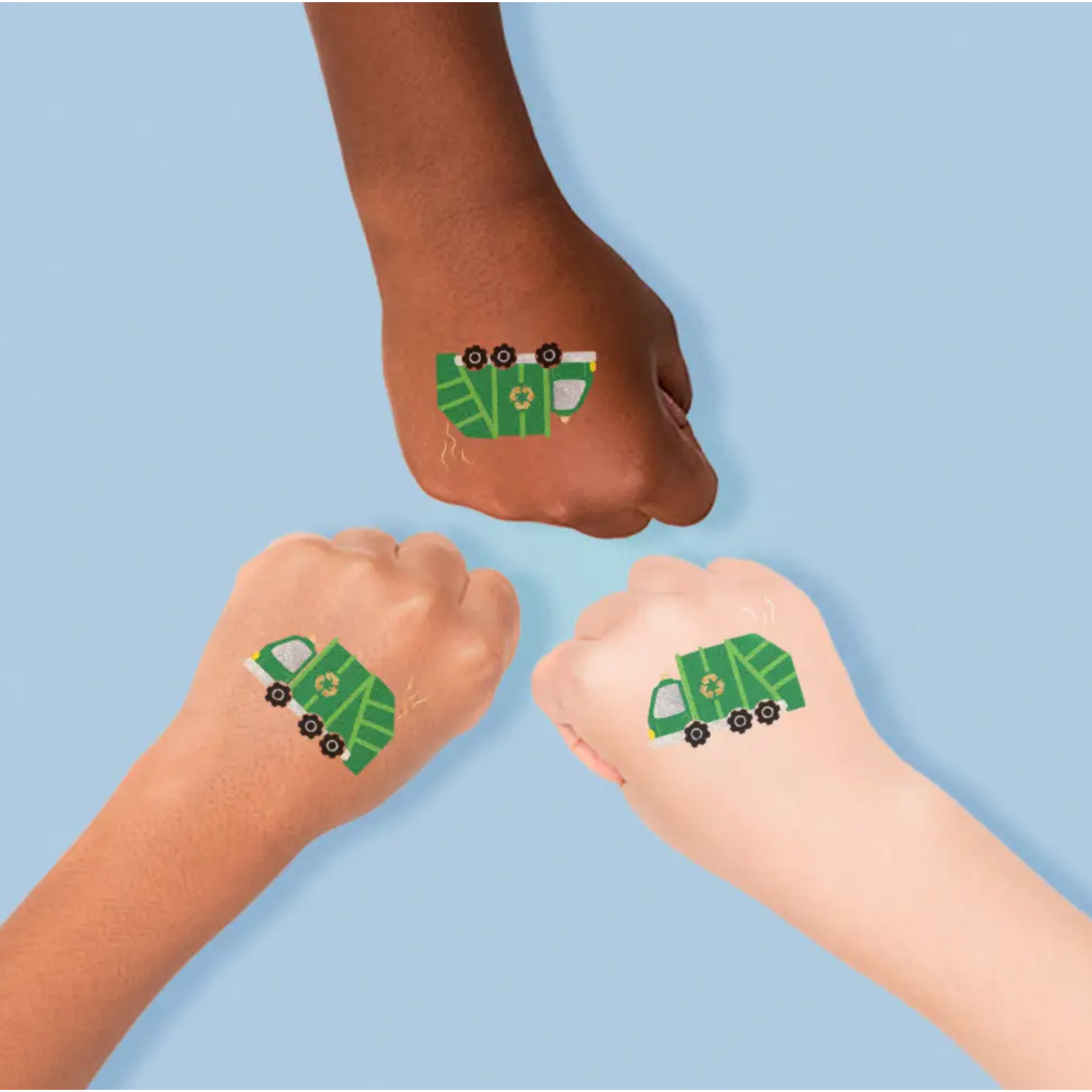 garbage truck temporary tattoo