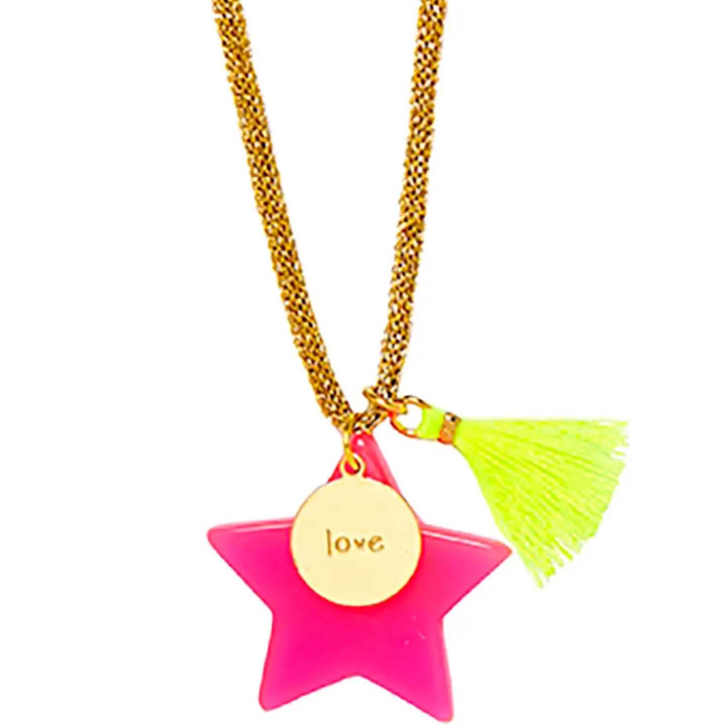 hot pink large star necklace