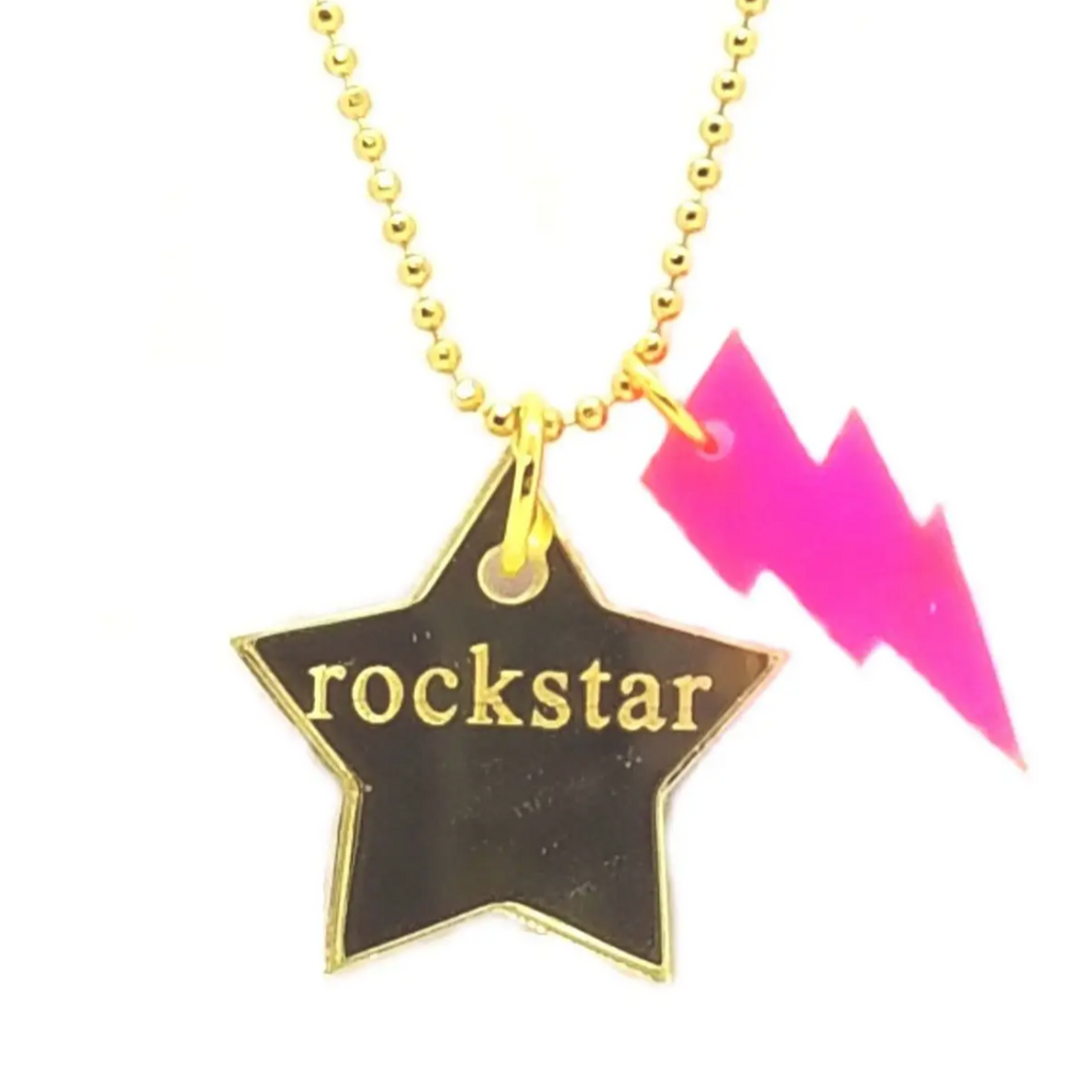 rockstar lightning bolt pendant