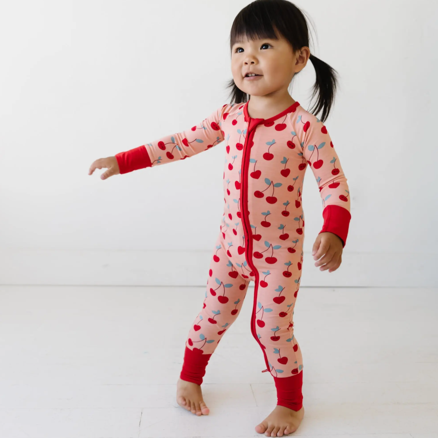 cherry on top bamboo viscose convertible romper/sleeper