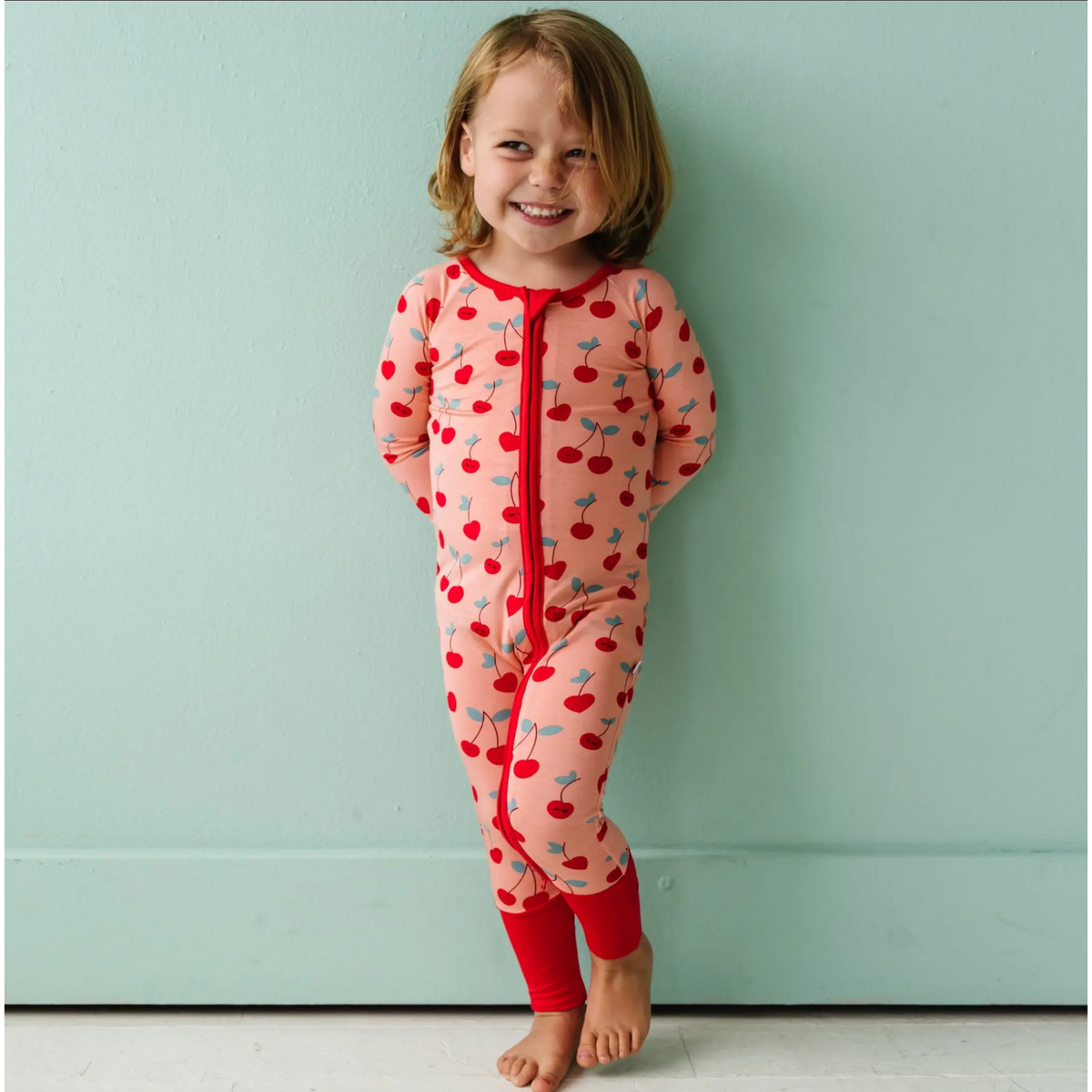 cherry on top bamboo viscose convertible romper/sleeper