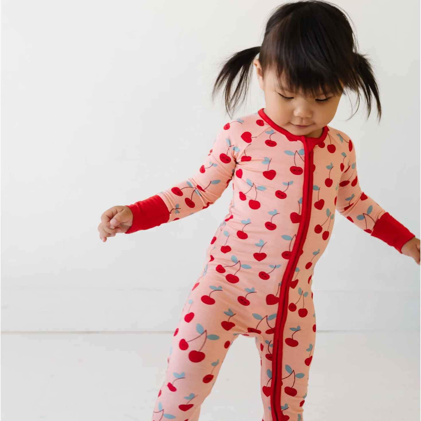 cherry on top bamboo viscose convertible romper/sleeper