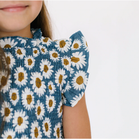 emma smocked dress in daisies