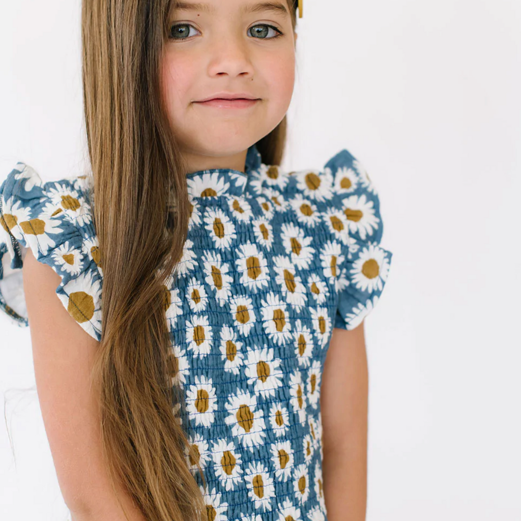 emma smocked dress in daisies