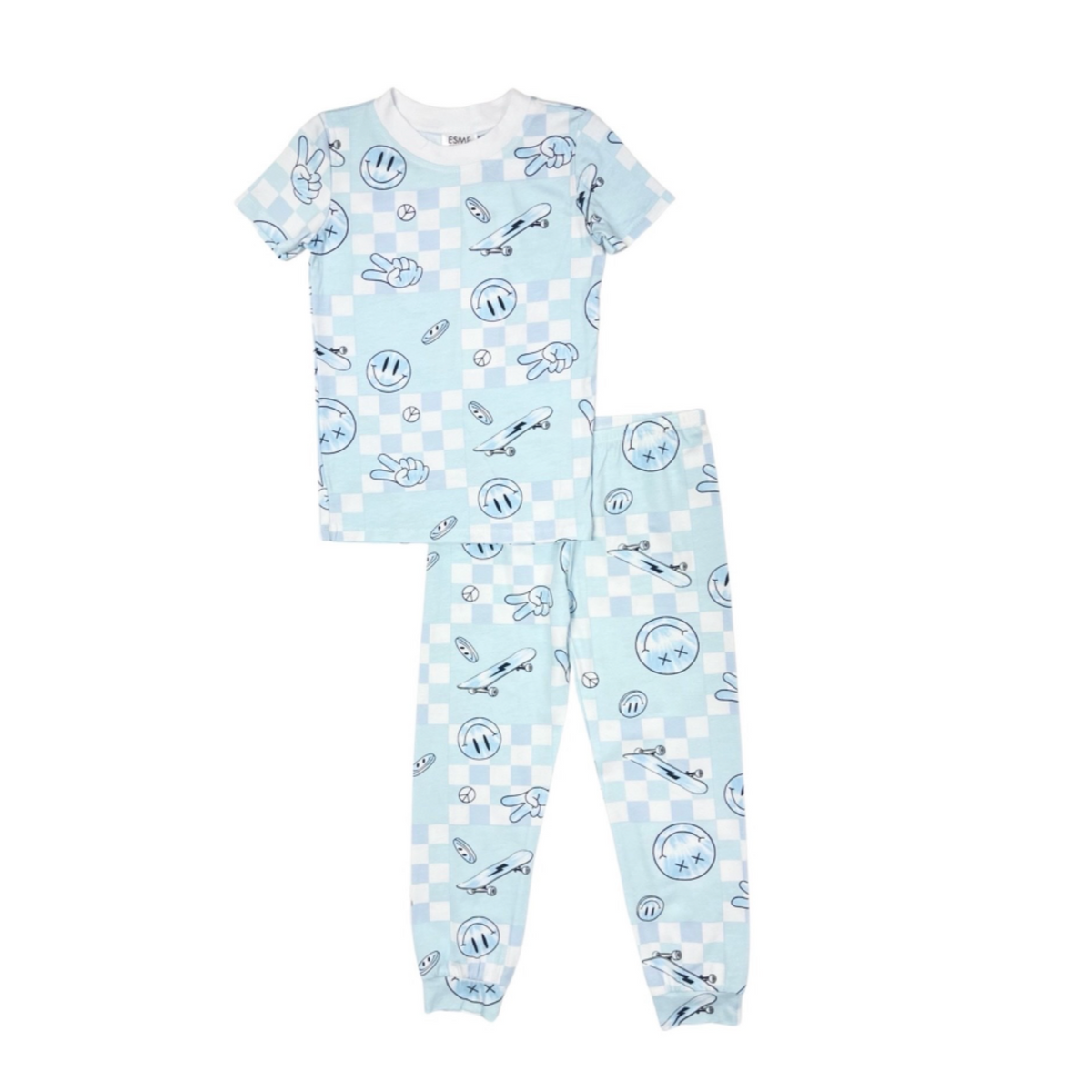 short sleeve pajama set in peace out