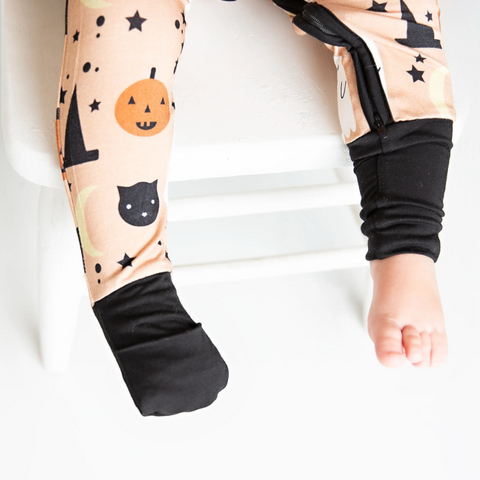 halloween bamboo baby convertible footie pajamas in trick or treat