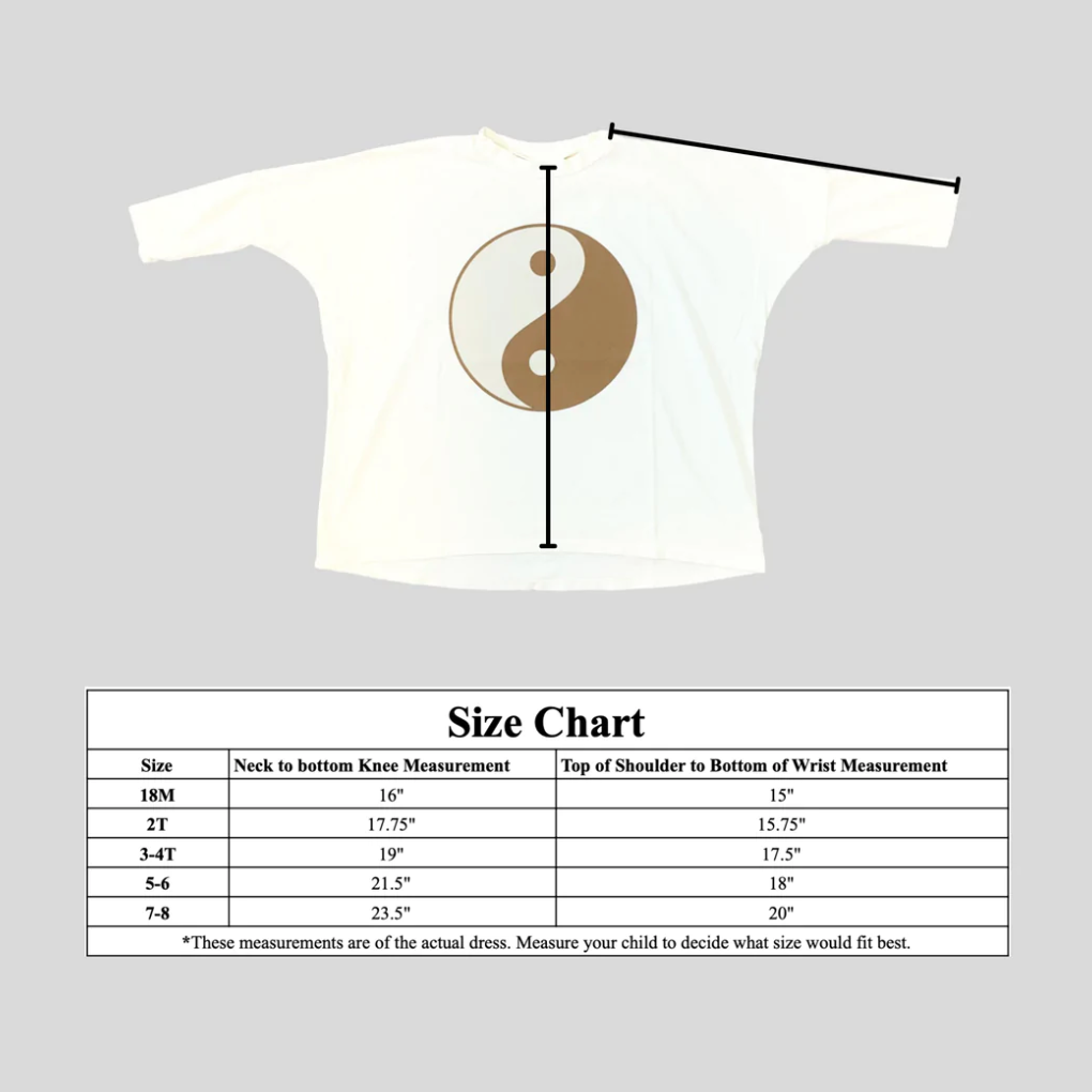 oversized ying yang t-short dress in white