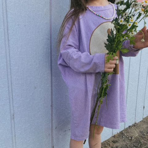 oversized ying yang t-short dress in lilac
