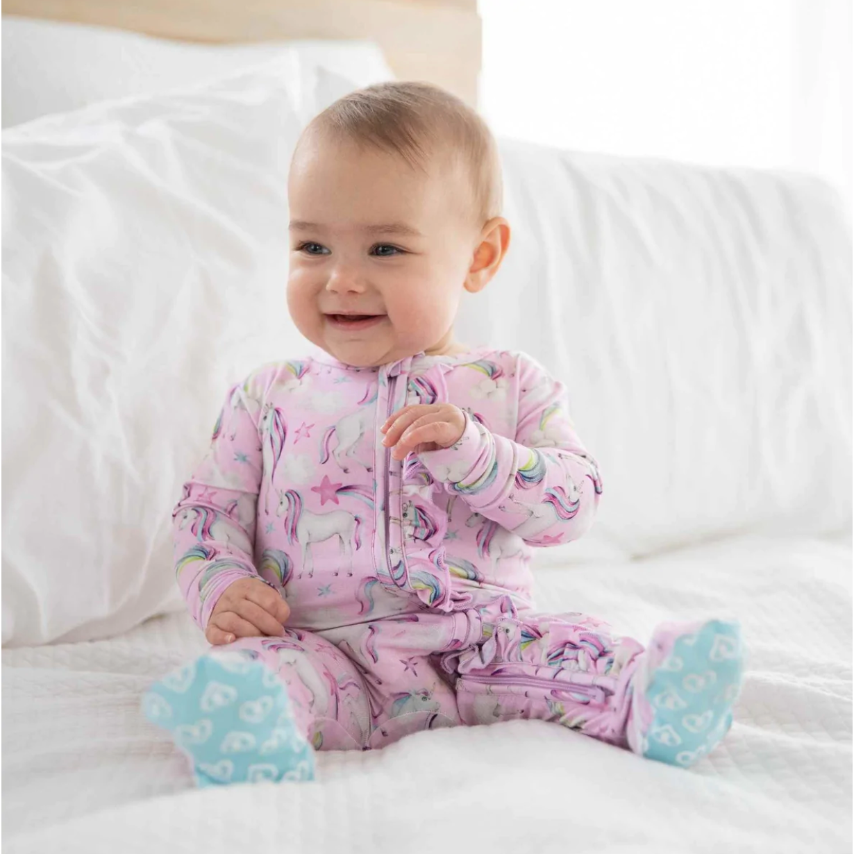 molly ruffled footie pajamas