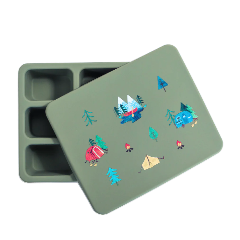 silicone bento box camper sage green
