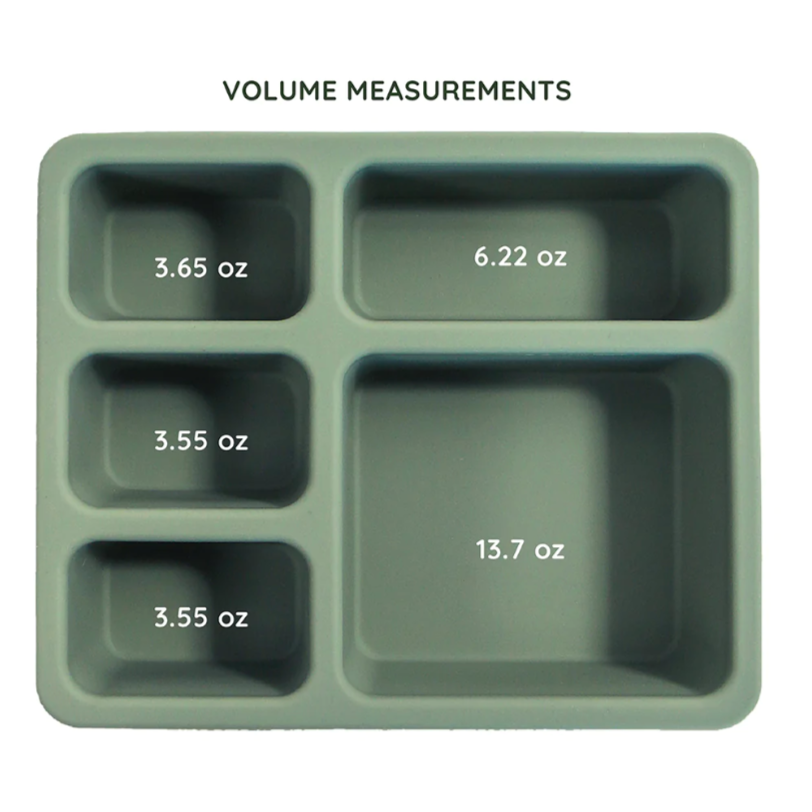 silicone bento box camper sage green