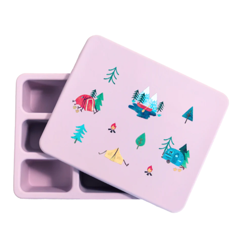 silicone bento box camper in violet