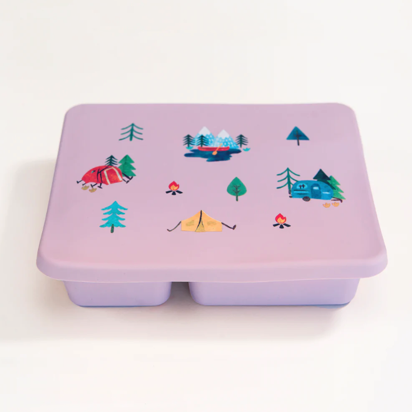 silicone bento box camper in violet