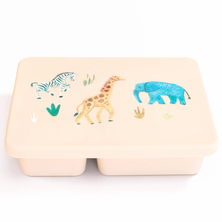 silicone bento box safari in warm cream