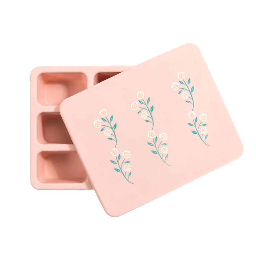 silicone bento box wildflower in ripe peach