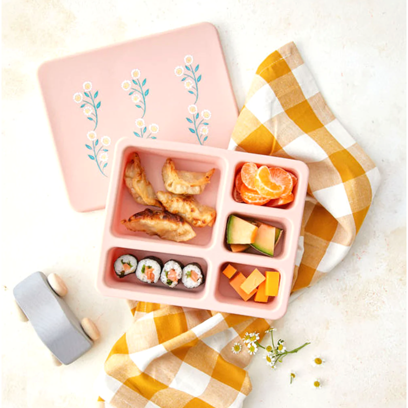 silicone bento box wildflower in ripe peach