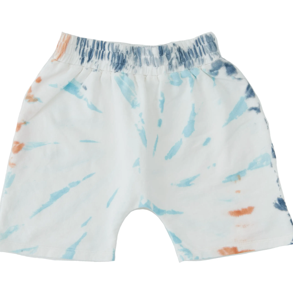 tie dye shorts in white