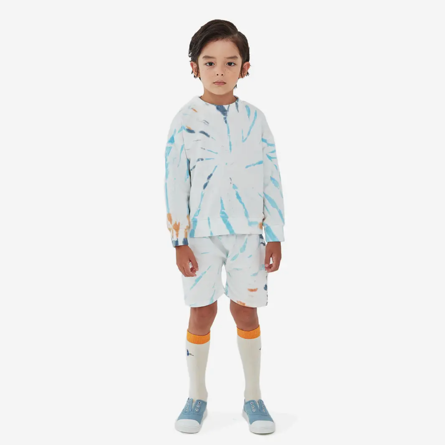 tie dye shorts in white