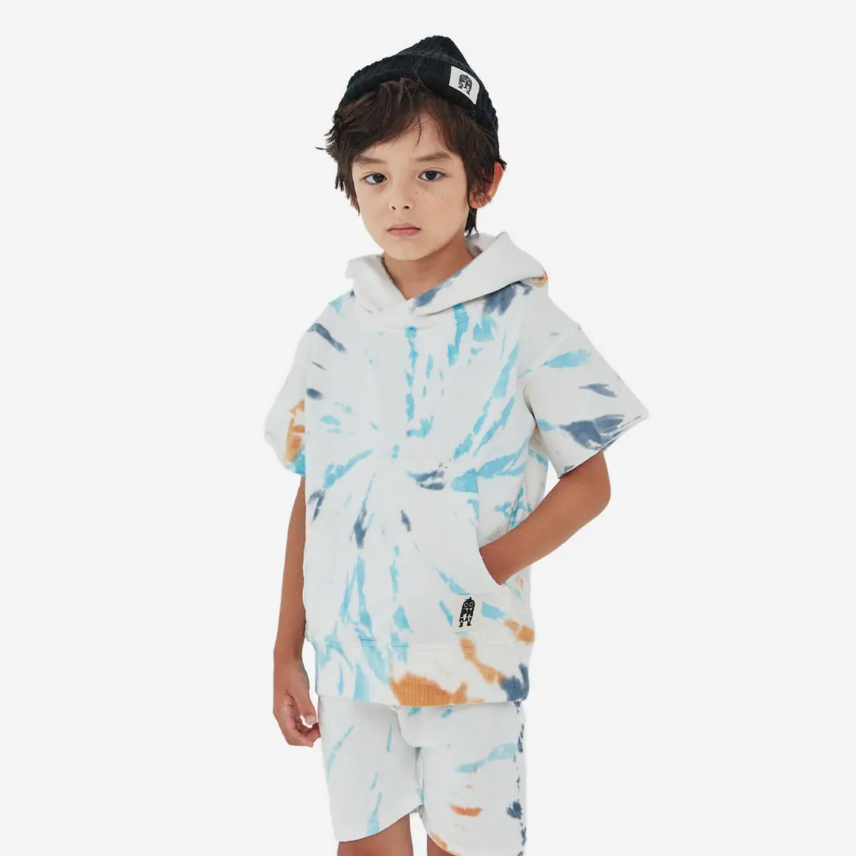 tie dye shorts in white