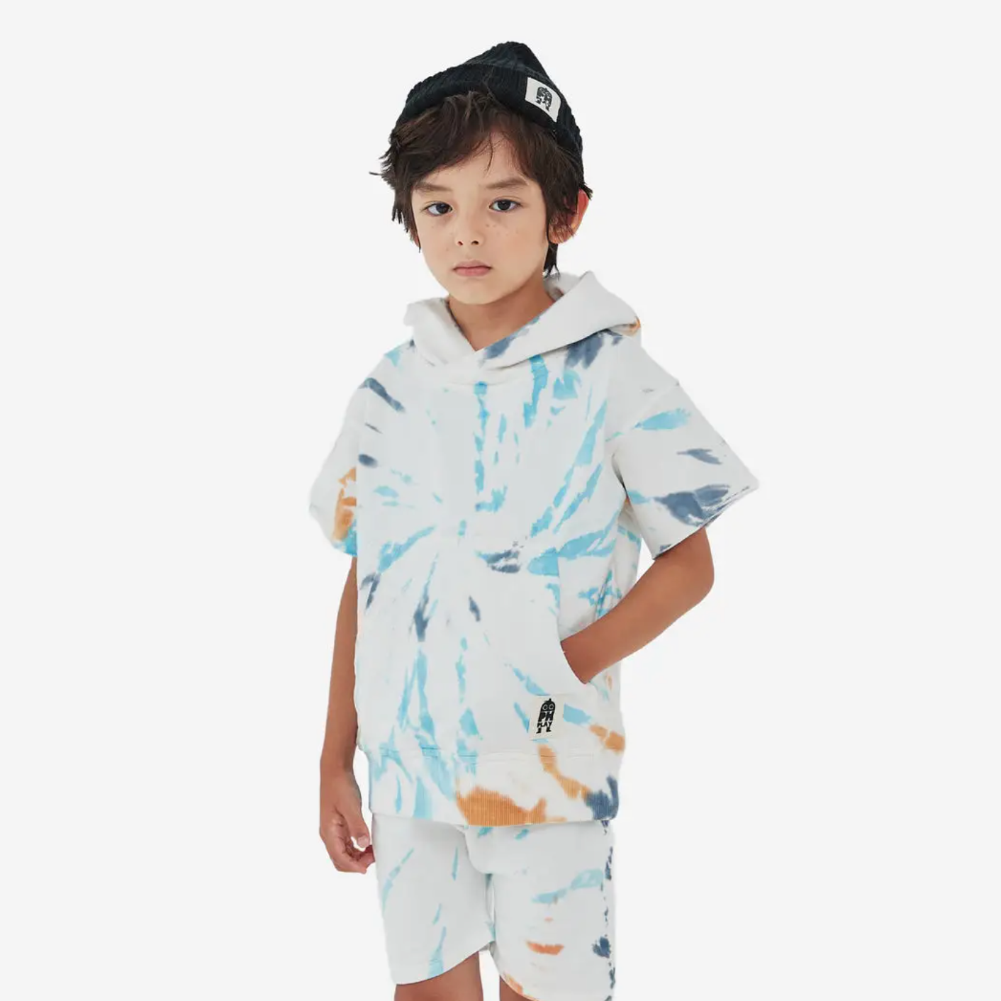 tie dye shorts in white