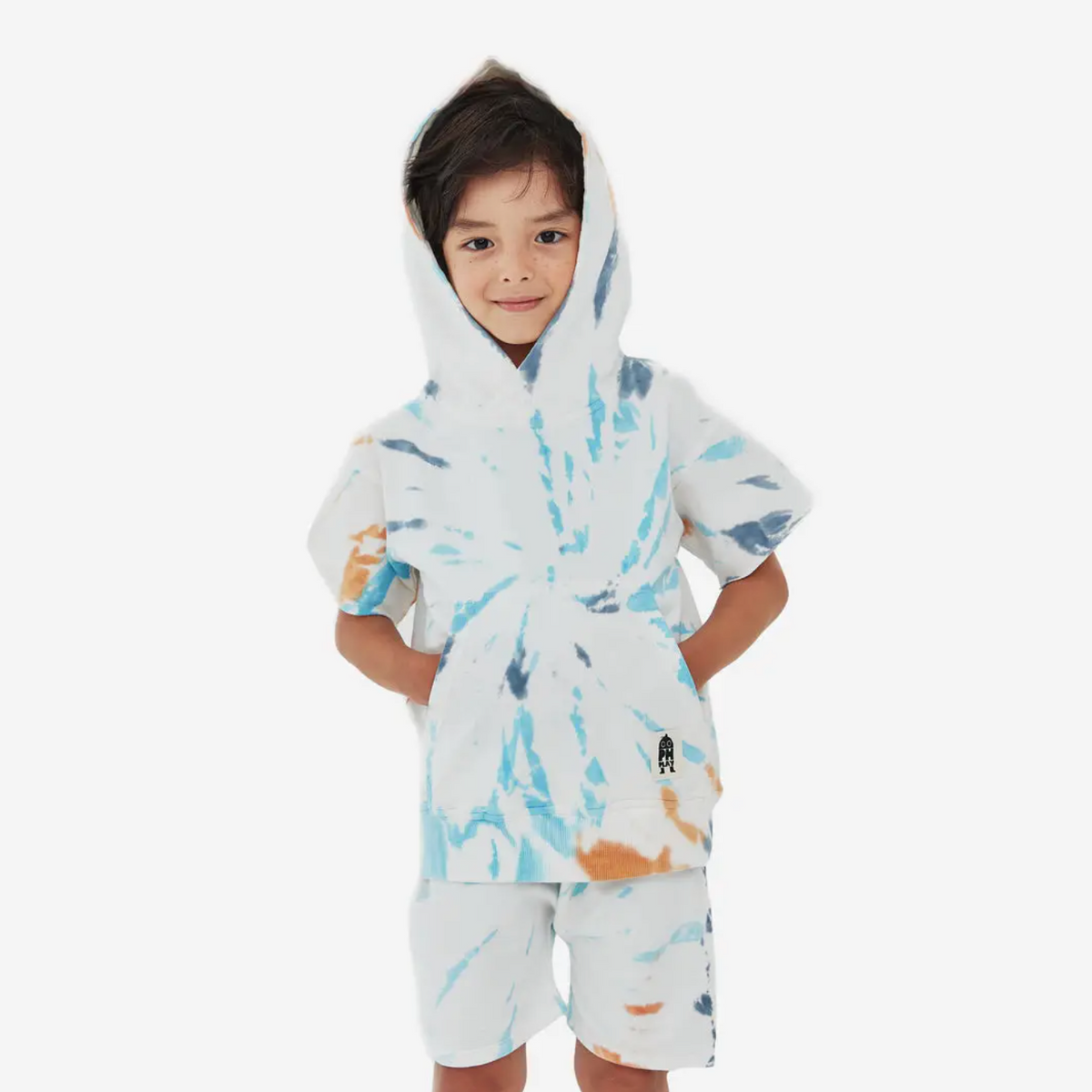 tie dye shorts in white