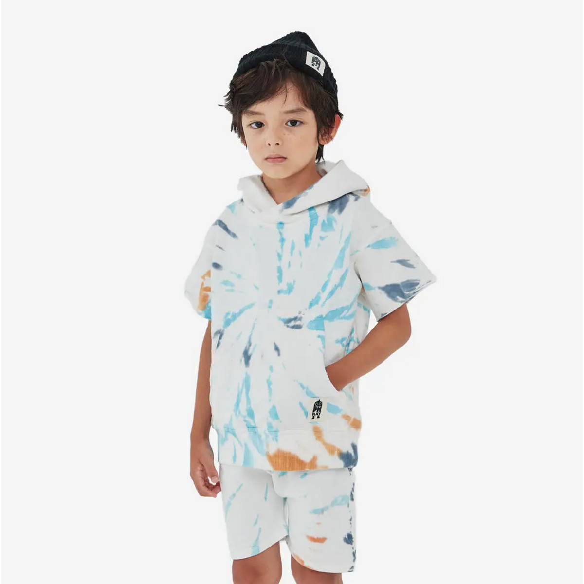 tie dye hoodie in white