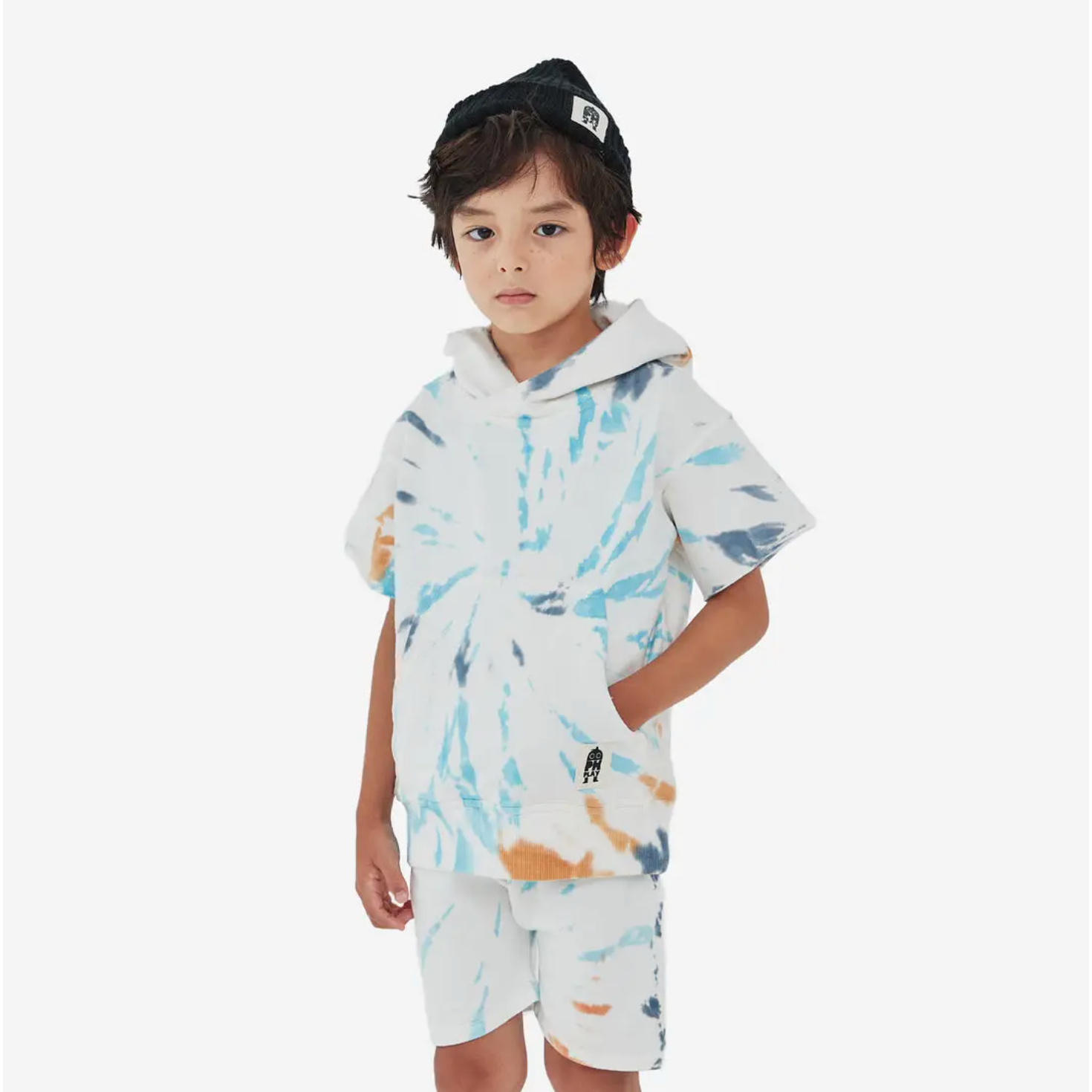 tie dye hoodie in white