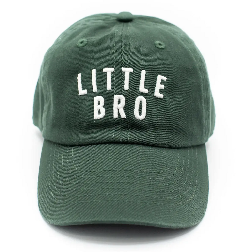 little bro hat in hunter green