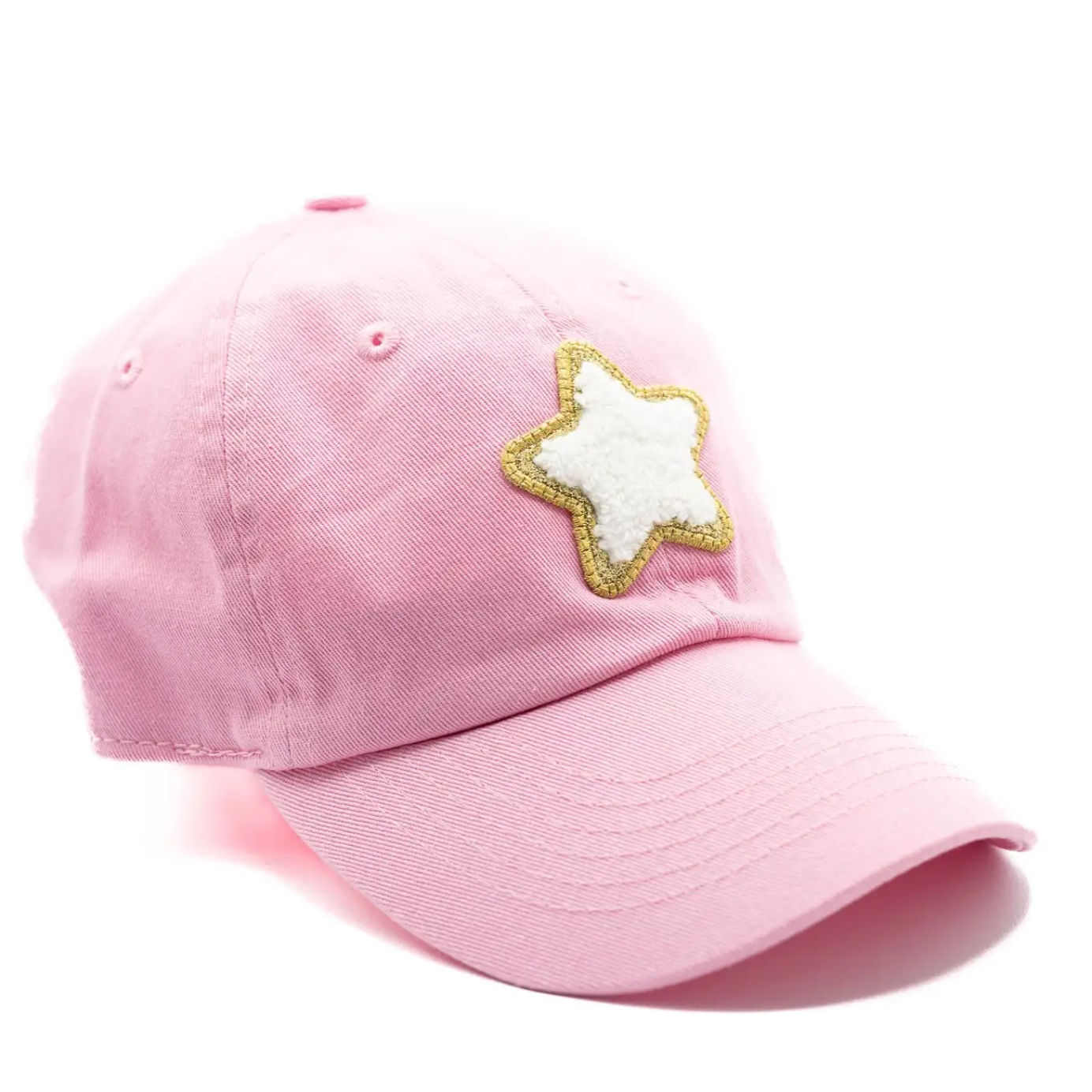 light pink terry star hat
