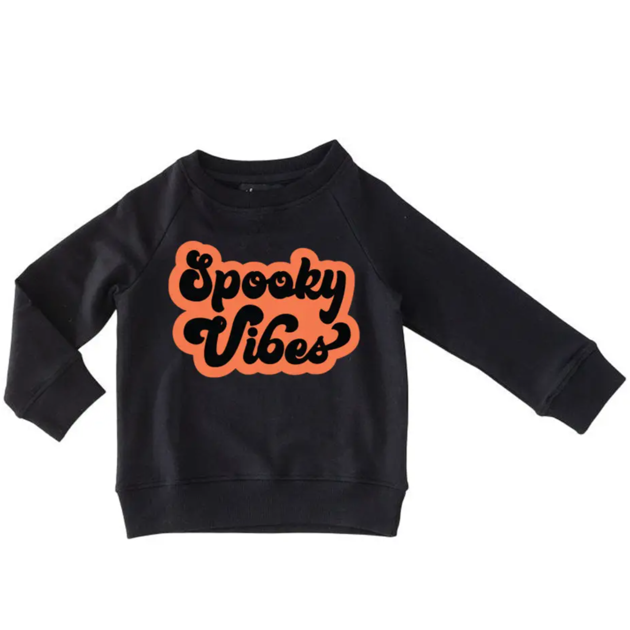 "spooky vibes" halloween raglan sweatshirt