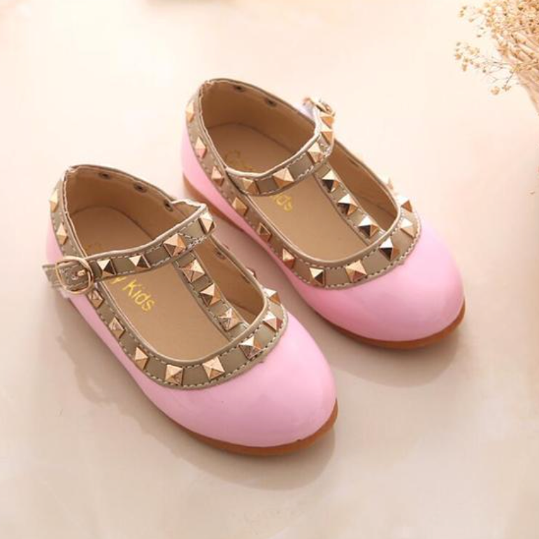 rockstud mary janes in pink