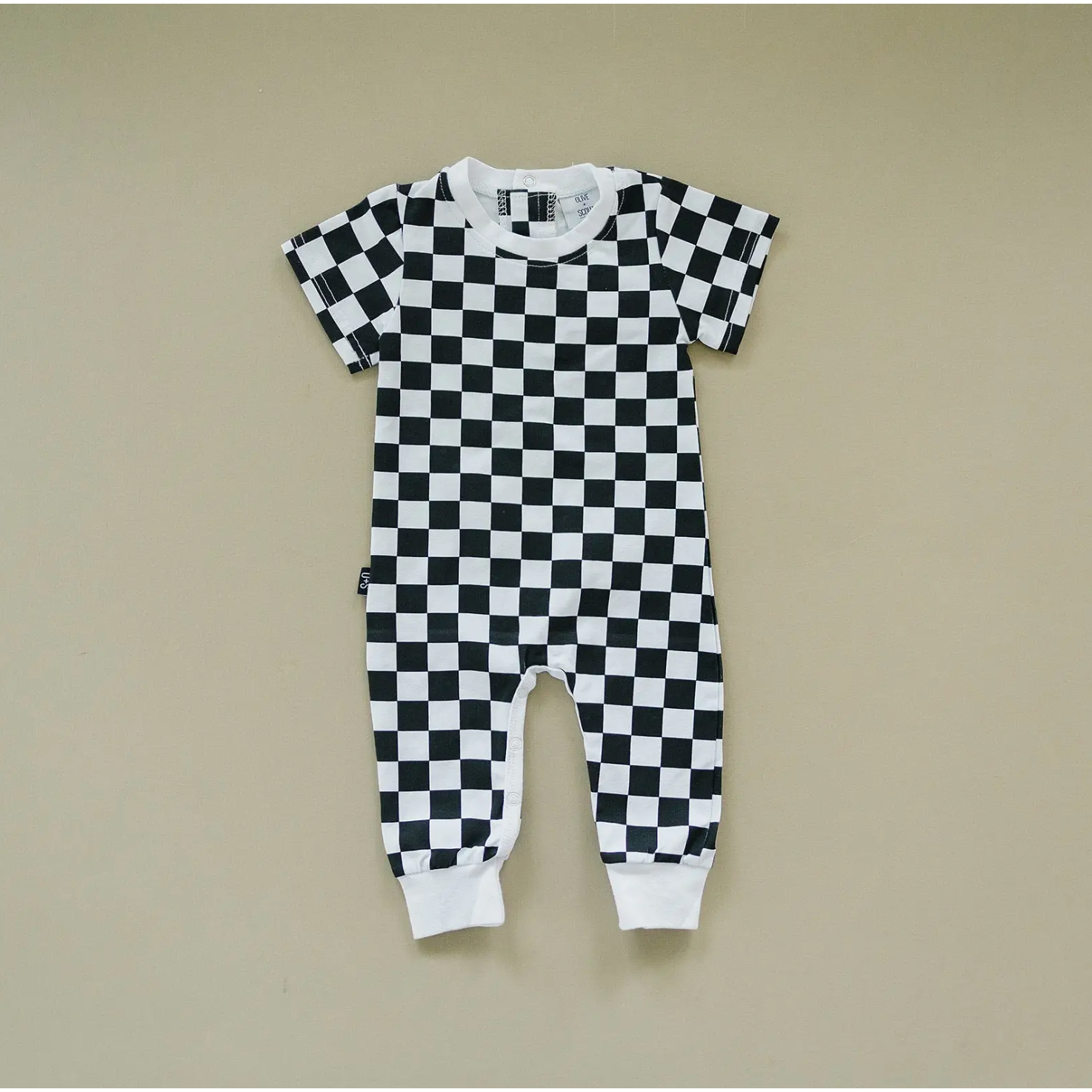 charlie romper in black check