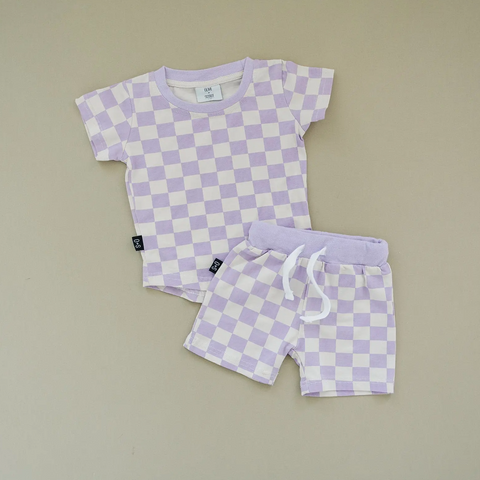 the frankie set in purple check