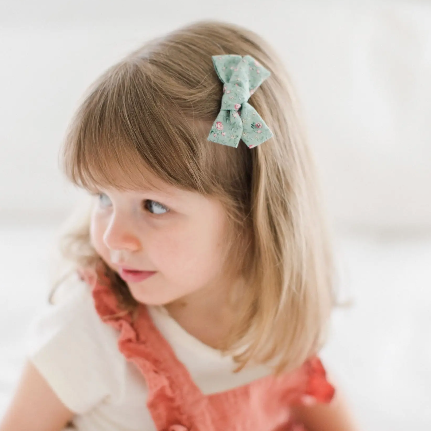 floral small hand-tied hair bow