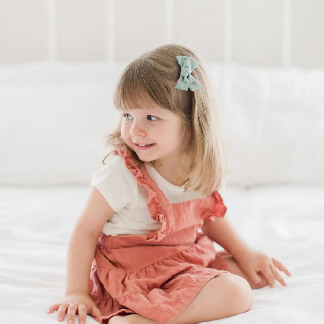 floral small hand-tied hair bow