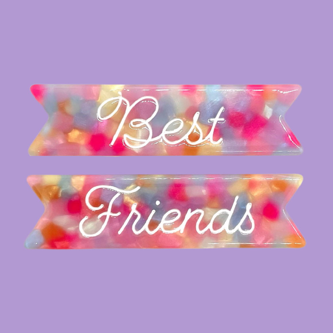 "best friends" hair clip