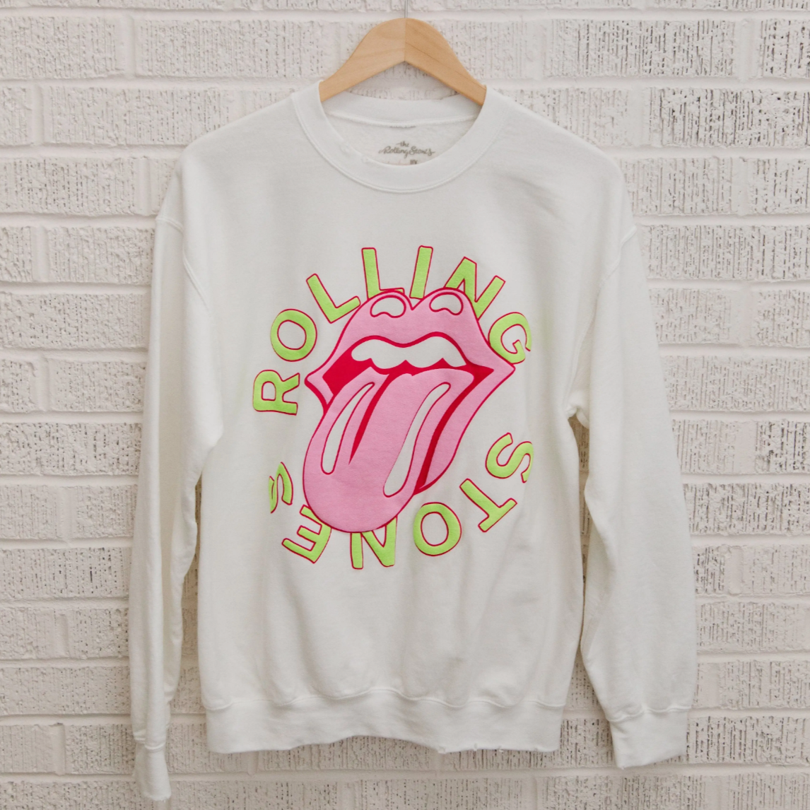 adult rolling stones puff lick sweatshirt