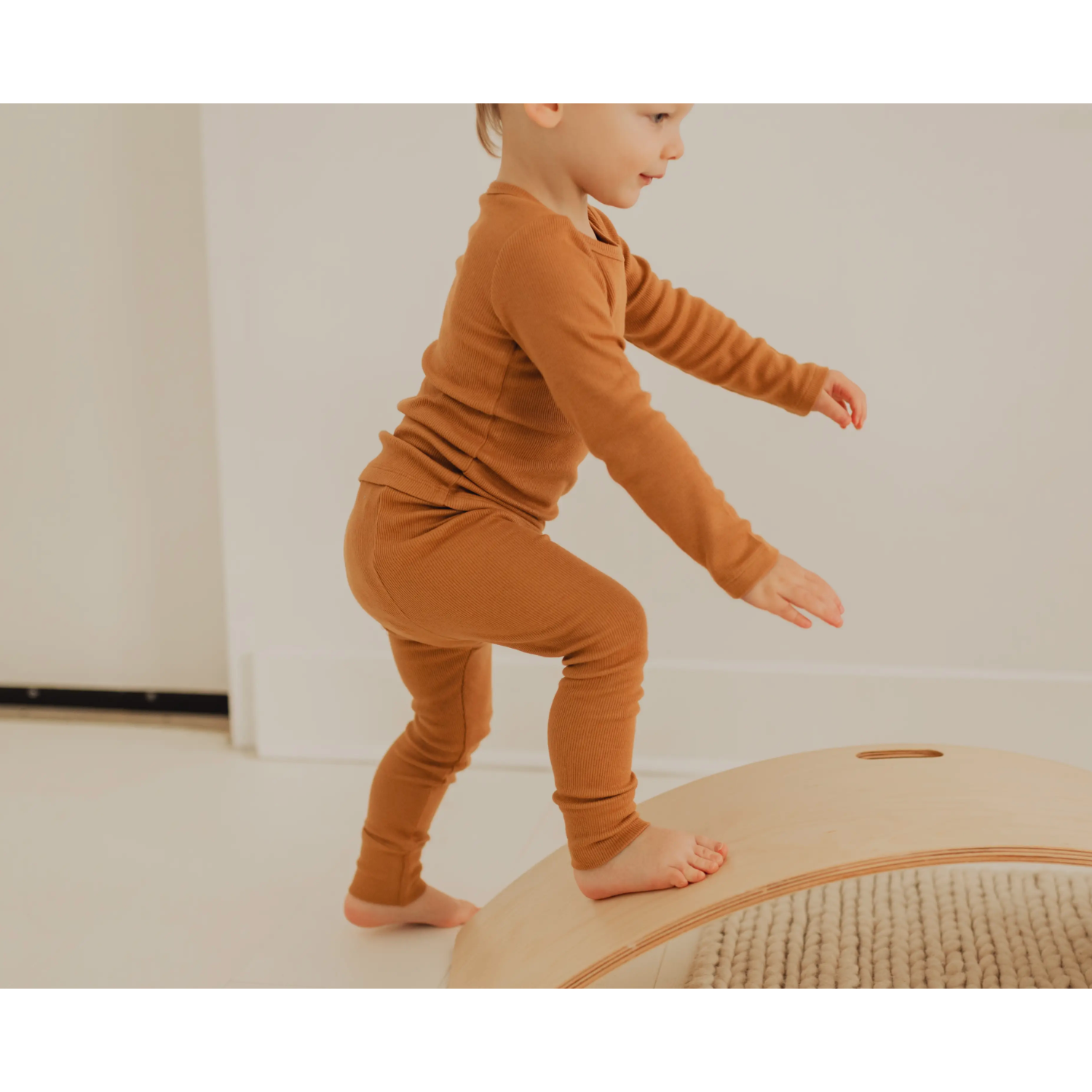 ribbed lounge set in butterscotch