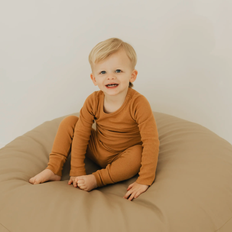 ribbed lounge set in butterscotch