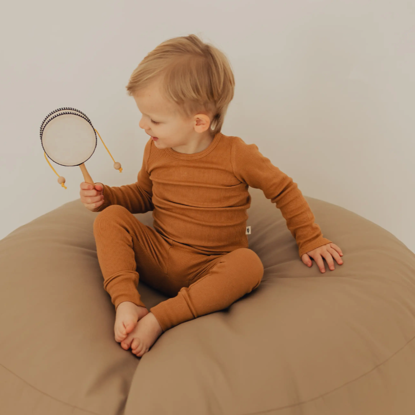 ribbed lounge set in butterscotch